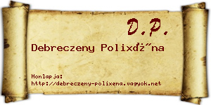 Debreczeny Polixéna névjegykártya